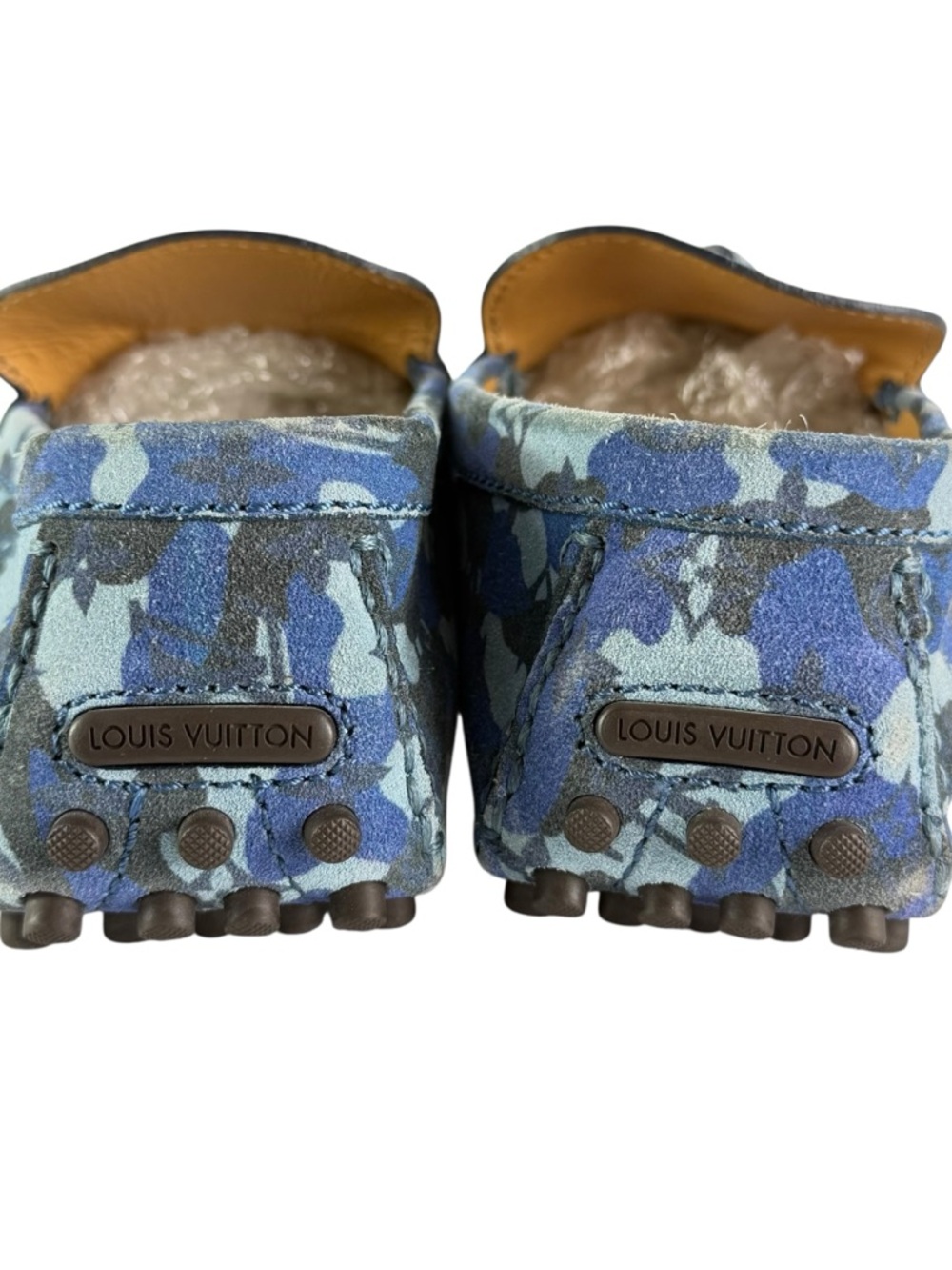 LOUIS VUITTON Palm Spring Blue Camo Suede Men's Mocassin 7UK - 8US - Picture 7 of 14